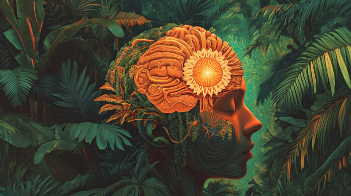 Zirbeldrüse im Gehirn Illustration der Zirbeldrüse im Gehirn